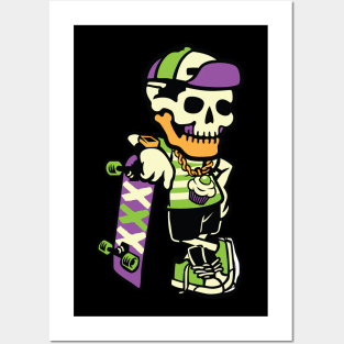 Skater Skull Posters and Art